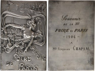 Marionnet (A.) : la Foire de Paris à M. Fernand Chapsal, 1906 Paris
Sous un paysage marin, dans un cadre de style Art Nouveau avec la Foire en arrièr...