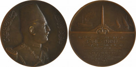 Égypte, Fouad Ier, 14ème congrès de navigation au Caire, par Vernier, 1926 Paris
A/Légende en arabe
Buste de Fouad Ier à droite ; à gauche signature...