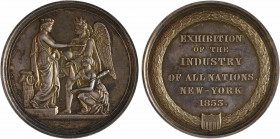 États-Unis, Exposition industrielle de New-York, en argent, par Oertel et Wright, 1853
La ville de New-York couronnant l'Industrie, présentée par un ...