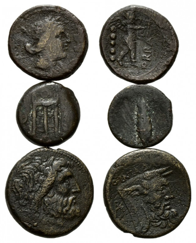 ITALIEN, KALABRIEN / Stadt Hyria, AE 18 =quincunx (200-89 v.Chr.). Büste Aphrodi...