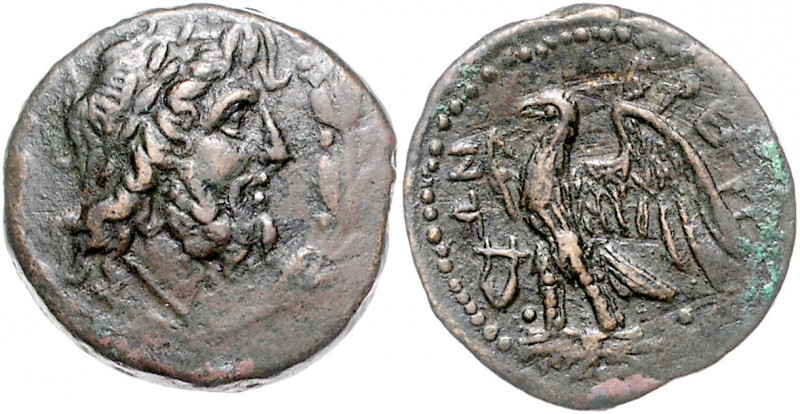 ITALIEN, BRUTTIUM / Brettische Liga, AE 22 (282-203 v.Chr.). Belorb. Kopf des Ze...