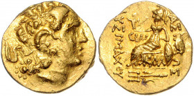 GRIECHENLAND, THRAKIEN. Lysimachos, 323-281 v.Chr., AV Stater (88-86 v.Chr.), Kallatis. Posthum unter Mithridates VI.Eupator. Alexanderkopf mit Diadem...
