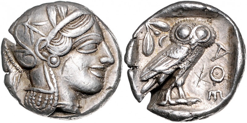 GRIECHENLAND, ATTIKA / Stadt Athen, AR Tetradrachme (449-413 v.Chr.). Kopf der A...