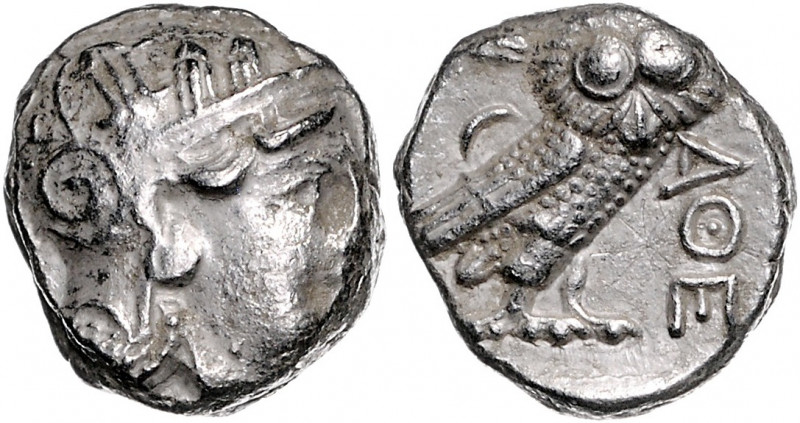 GRIECHENLAND, ATTIKA / Stadt Athen, AR Tetradrachme (380-250 v.Chr.). Kopf der A...