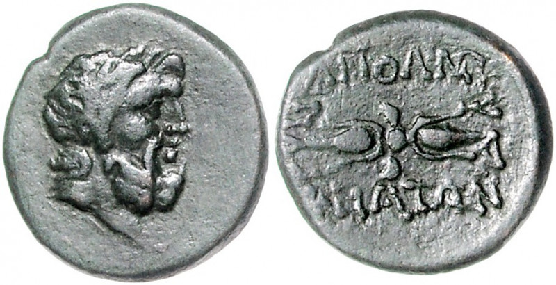 KLEINASIEN, MYSIEN / Stadt Apollonia ad Rhyndacum, AE 17 (2.-1.Jh.v.Chr.). Belor...