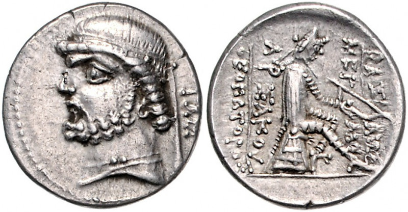 PARTHER, Phraates II., 138-127 v.Chr., AR Drachme. Ecbatana. Diad. Büste l. Rs.B...