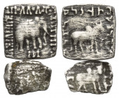BAKTRIEN, Apollodotos I., 160-150 v.Chr., AR Drachme, Klippe, Taxila. Elefant. Rs.Buckelrind. (f.ss) 1,89g. DAZU:Ebs. als Fragment. (ge) 0,48g.
2 Stk...