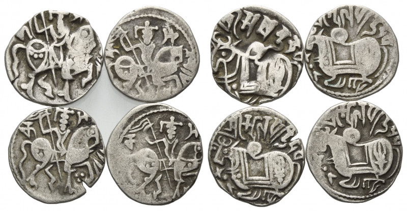 INDIEN, SHAHI KÖNIGE. Samanta Deva, 850-970, AR Jital. Reiter mit Speer. Rs.Höck...