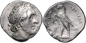 ÄGYPTEN, Ptolemaios I., 305-285 v.Chr., AR Tetradrachme, Alexandria. Diad. Kopf des Ptolemaios r. Rs.Adler mit geschlossenen Schwingen l. auf Blitzbün...