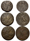 ÄGYPTEN, Ptolemaios IV., 221-204 v.Chr., AE 38. Diad. Kopf des Zeus Ammon. Rs.Adler mit geschlossenen Schwingen und Füllhorn, sich umwendend, auf Blit...