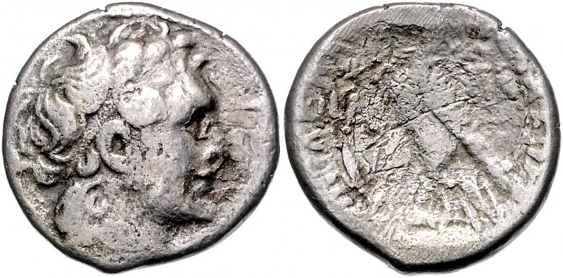 ÄGYPTEN, Kleopatra VII., 51-30 v.Chr., AR Tetradrachme Jahr 1 =37/36 v.Chr., Mit...