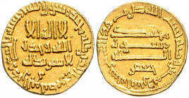 ABBASIDEN, Harun Al Rashid, 786-809, AV Dinar AH 182 =798, Madinat al Salam. 4,24g.
GOLD, ss/vz
Mitch.172