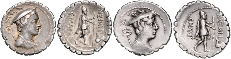 RÖMISCHE REPUBLIK, C. Mamilius Limetanus, 82 v.Chr., AR Denar. Büste des Merkur ...