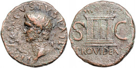 RÖMISCHES REICH, Augustus, 27 v.-14 n.Chr., posthum unter Tiberius, 14-37, AE Dupondius, Rom. Kopf mit Strahlenkrone l. Rs.Altar zwischen SC, darunter...