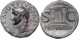 RÖMISCHES REICH, Augustus, 27 v.-14 n.Chr., posthum unter Tiberius, 14-37, AE As (22-30), Rom. Kopf mit Strahlenkrone l., [DIV]VS AVGVSTVS PATER. Rs.A...