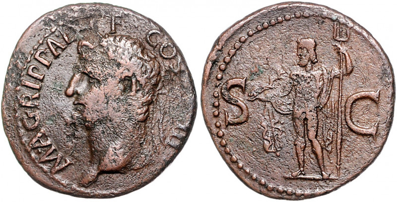 RÖMISCHES REICH, Agrippa, 27-12 v.Chr., posthum unter Caligula, 37-41, AE As, 37...