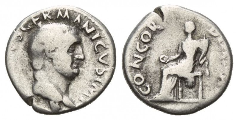 RÖMISCHES REICH, Vitellius, 69, AR Denar, Rom. Kopf r. Rs.Concordia mit Patera u...