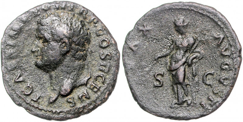 RÖMISCHES REICH, Titus als Caesar, 69-79, AE As Cos II =72-74, Rom. Belorb. Büst...