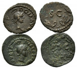 RÖMISCHES REICH, Titus, 79-81, AE Quadrans (80-81), Rom. Minervakopf r., [IMP] T VESP AVG COS VIII. Rs.SC im Lorbeerkr. 1,96g. DAZU:DOMITIAN, 81-96, A...