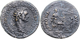 RÖMISCHES REICH, Domitian, 81-96, AE Dupondius COS XI =85, Rom. Büste mit Strahlenkrone r., IMP CAES DOMIT AVG GERM COS XI CENS POT PP. Rs.Annona r. s...