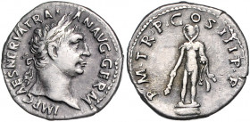 RÖMISCHES REICH, Trajan, 98-117, AR Denar (100), Rom. Belorb. Büste r., IMP CAES NERVA TRAIAN AVG GERM. Rs.Hercules frontal stehend, PM TRP COS III PP...