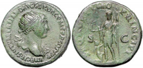 RÖMISCHES REICH, Trajan, 98-117, AE Dupondius =103-111, Rom. Büste mit Strahlenkrone r., Aegis, IMP CAES NERVAE TRAIANO AVG GER DAC PM TRP COS V PP. R...