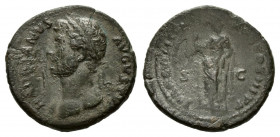 RÖMISCHES REICH, Hadrian, 117-138, AE As (132-134), Rom. Belorb. Büste l., HADRIANVS AVGVSTVS. Rs.Tranquillitas l. stehend an Säule, TRANQVILLITAS AVG...
