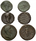 RÖMISCHES REICH, Antoninus Pius, 138-161, AE Sesterz, Rom. Belorb. Büste r. Rs.Kaiser l. opfernd, COS IIII VOTA, S-C. 26,02g. DAZU:AE As. Belorb. Büst...