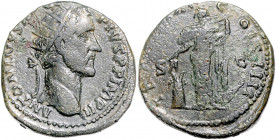 RÖMISCHES REICH, Antoninus Pius, 138-161, AE Dupondius (157-158), Rom. Büste mit Strahlenkrone r., ANTONINVS AVG PIVS PP IMP II. Rs.Annona l. stehend,...