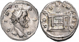 RÖMISCHES REICH, Antoninus Pius, 138-161, posthum unter Trajan Decius, 249-251, AR Antoninian, Milan. Büste mit Strahlenkrone r., DIVO PIO. Rs.Altar, ...