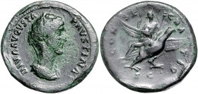RÖMISCHES REICH, Faustina I., Gemahlin des Antoninus Pius, +141, AE Sesterz, Rom. Verschleierte Büste r. Rs.CONSECRATIO. Kaiserin auf Adler zum Himmel...