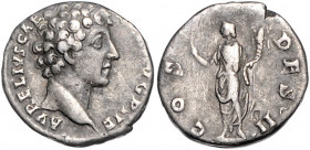 RÖMISCHES REICH, Marcus Aurelius als Caesar, 139-161, AR Denar (144), Rom. Büste r., AVRELIVS CAESAR AVG PII F. Rs.Honos l. stehend, hält Zweig und Fü...