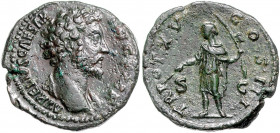 RÖMISCHES REICH, Marcus Aurelius als Caesar, 139-161, AE As (161), Rom. Drap. Büste r., AVRELIVS CAESAR AVG PII F. Rs.Caesar l. stehend, hält Zepter u...