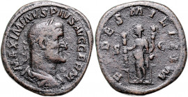 RÖMISCHES REICH, Maximinus I. Thrax, 235-238, AE Sesterz (235-236), Rom. Belorb. Büste r. Rs.Fides zw. zwei Standarten. 20,48g.
ss
RIC 43; C.10