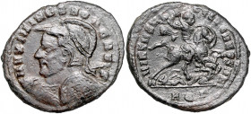 RÖMISCHES REICH, Maximinus II. als Caesar, 305-308, AE Follis (305-306), AQG =Aquileia. Behelmte und gepanz. Büste mit Speer und Schild l., MAXIMINVS ...