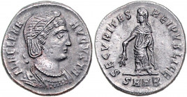 RÖMISCHES REICH, Helena, Gemahlin des Constantius I., +329, AE Follis (325-326), SMHB =Heraclea. Drap. und diadem. Büste r., FL HELENA AVGVSTA. Rs.Sec...