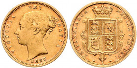 AUSTRALIEN, Victoria, 1837-1901, 1/2 Sovereign 1887 S, Sydney. 3,9g.
Ware ist MwSt-befreit
VAT tax free
GOLD, ss
KM 4; Frbg.10a