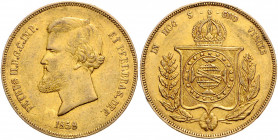 BRASILIEN, Pedro II., 1831-1889, 20000 Reis 1858. Aufl.32.000 Ex.
Ware ist MwSt-befreit
VAT tax free
GOLD, ss+
KM 463; Frbg.121