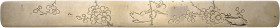 CHINA, Republik, 1912-1949, AR Notgeld-Silberbarren zu 2 1/2 Tael mit eins. eingeritzten Darstellungen von Pflaumenblüten und eines Vogels als Zeichen...