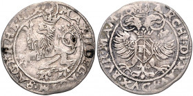 BÖHMEN, Maximilian II., 1564-1576, Weißgroschen 1576, Kuttenberg. 1,71g.
ss
Dietiker 172