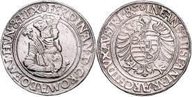 HAUS HABSBURG, Ferdinand I., ab 1526 König, Kaiser 1558-1564, Taler o.J., Joachimstal. Hüftbild r., *FERDINAN.D.G.ROMA.BOEMI.HVN.&zRex. Rs.Wappen auf ...