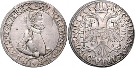 HAUS HABSBURG, Rudolph II., 1576-1612, Reichstaler 1585 NB, Nagybanya. 28,27g.
Rs.kl.Kr., ss
Dav.8066; Voglh.102