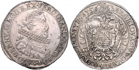 HAUS HABSBURG, Ferdinand II., 1619-1637, Reichstaler 1635 KB, Kremnitz. 28,62g.
kl.Sf.a.Rd., ss-vz
Dav.3129; Voglh.142