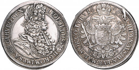HAUS HABSBURG, Leopold I., 1657-1705, Reichstaler 1696 KB, Kremnitz. 28,05g.
Vs.kl.Kr., Rs.kl.Stf., ss-vz
Dav.3264; Voglh.225