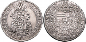 HAUS HABSBURG, Leopold I., 1657-1705, Reichstaler 1701, Hall. Belorb. Büste r. Rs.Bekröntes Wappen. 28,11g.
Hsp., ss-vz
Dav.1003; Her.649