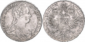 HAUS HABSBURG, Maria Theresia, 1740-1780, Reichstaler 1780 SF, Günzburg (Nachprägung um 1800). Büste r. Rs.Bekrönter Doppeladler. 27,75g.
ss-vz