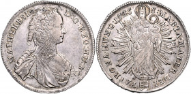HAUS HABSBURG, Maria Theresia, 1740-1780, 1/2 Taler 1745 KB, Kremnitz. 14,35g.
Rs.min.just., ss+
Her.713; KM 336.1