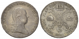 HAUS HABSBURG, Leopold II., 1790-1792, Kronentaler 1791 H, Günzburg. 29,37g.
ss
Dav.1175; Voglh.302