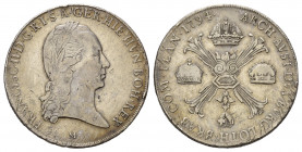 HAUS HABSBURG, Franz II. (I.), 1792-1835, Kronentaler 1794 M, Mailand. 29,35g.
kl.Sf.a.Rd., ss
Dav.1390; Voglh.307
