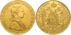 HAUS HABSBURG, Ferdinand I., 1835-1848, 4 Dukaten 1848 A, Wien. 13,96g.
Ware ist MwSt-befreit
VAT tax free
GOLD, ss-vz
Frbg.480; KM 2270